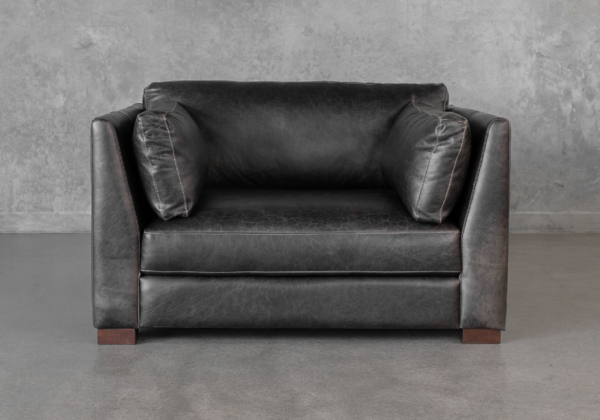 Lorenzo Grey Leather Accent Chair - Front