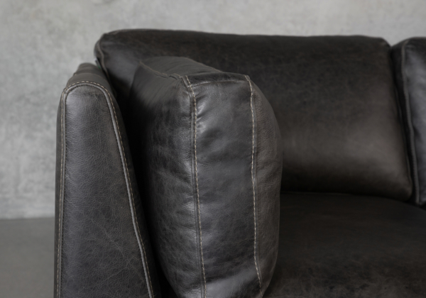 Lorenzo Grey Leather Sofa - Cushions