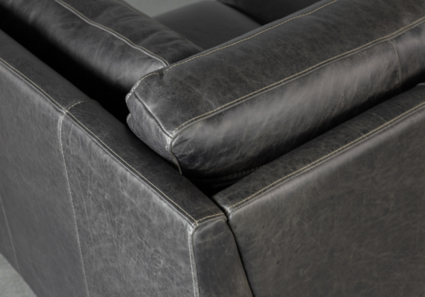 Lorenzo Grey Leather Sofa - Details