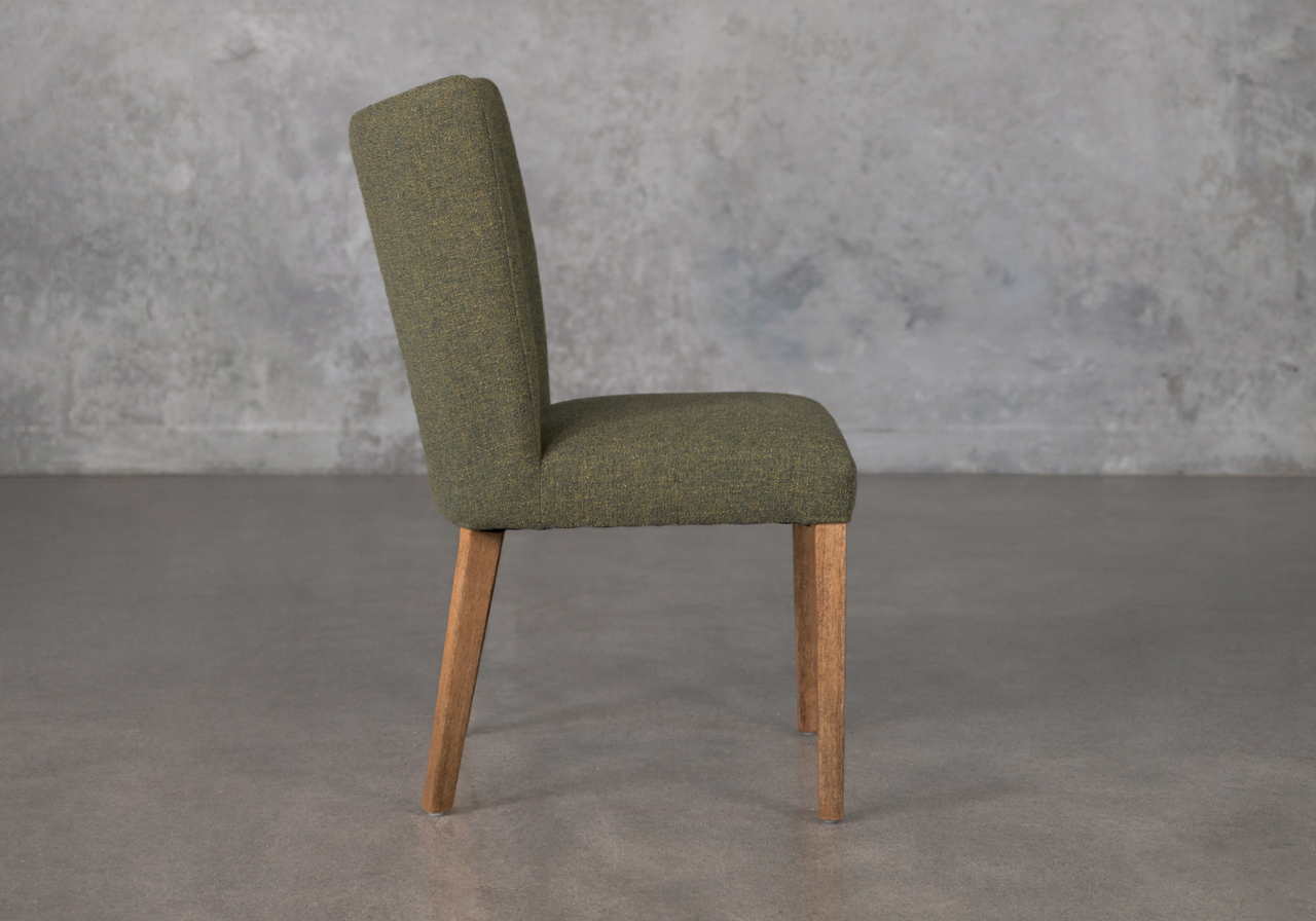 Greg A370 Green Fabric Dining Chair Side