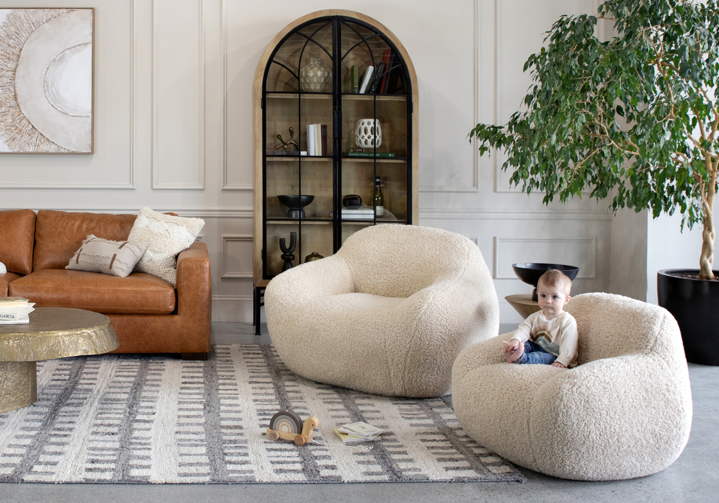 Teddy Chair and Baby Teddy Chair in a Cozy Modern Living Room Teddy Chair and Baby Teddy Chair in a Cozy Modern Living Room