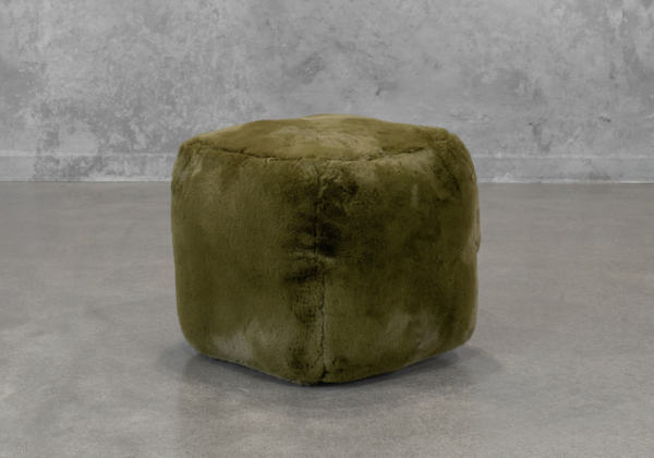 Bear Pouf in Green - Angle