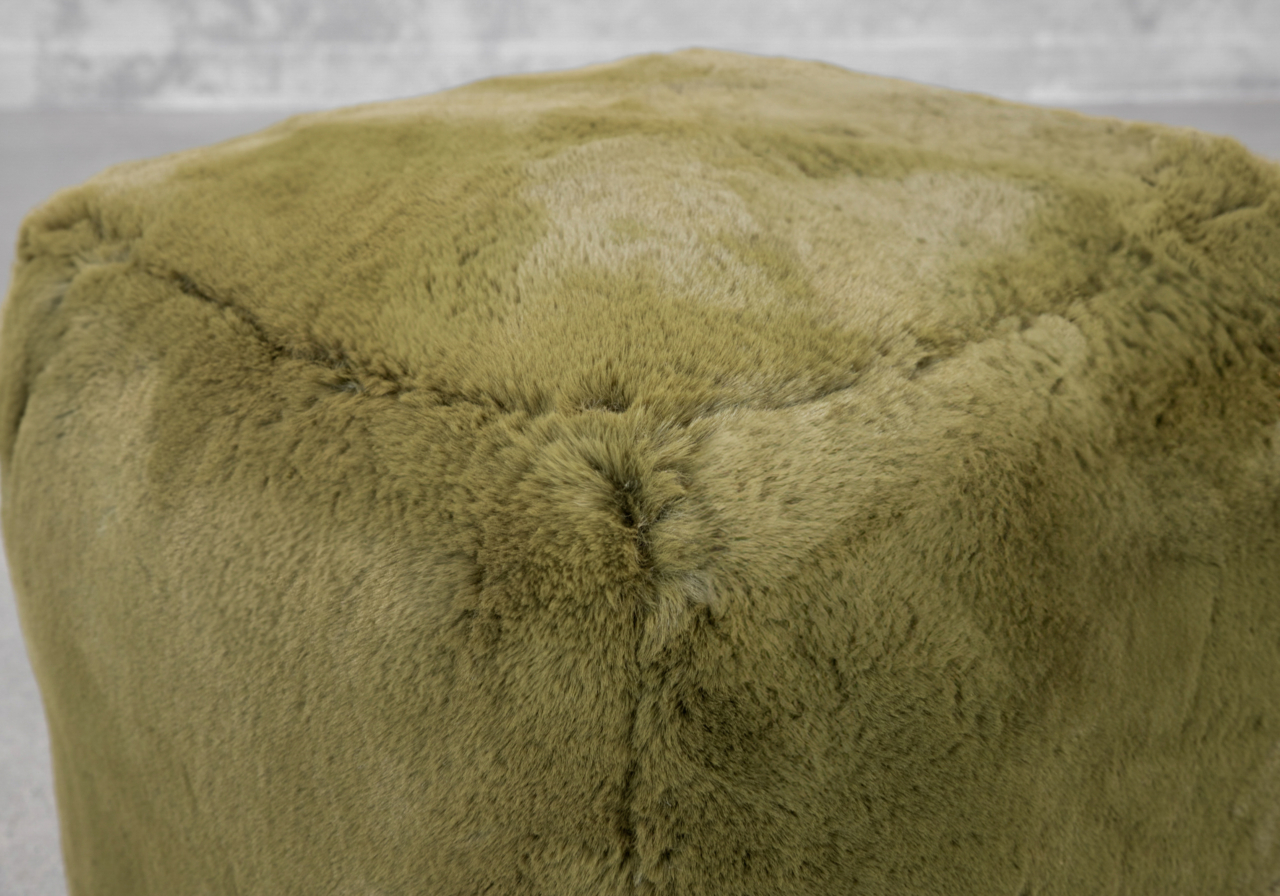 Bear Pouf in Green - Close Up