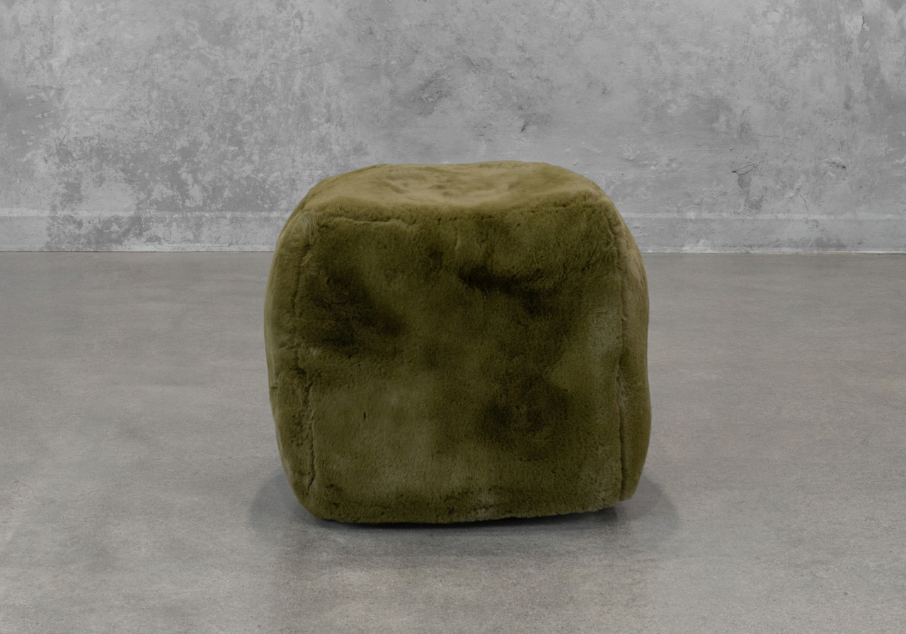 Bear Pouf in Green - Front