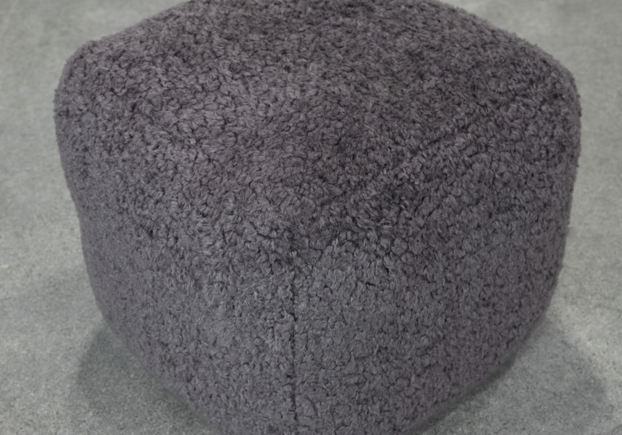 Bear Pouf in Dark Grey - Close Up