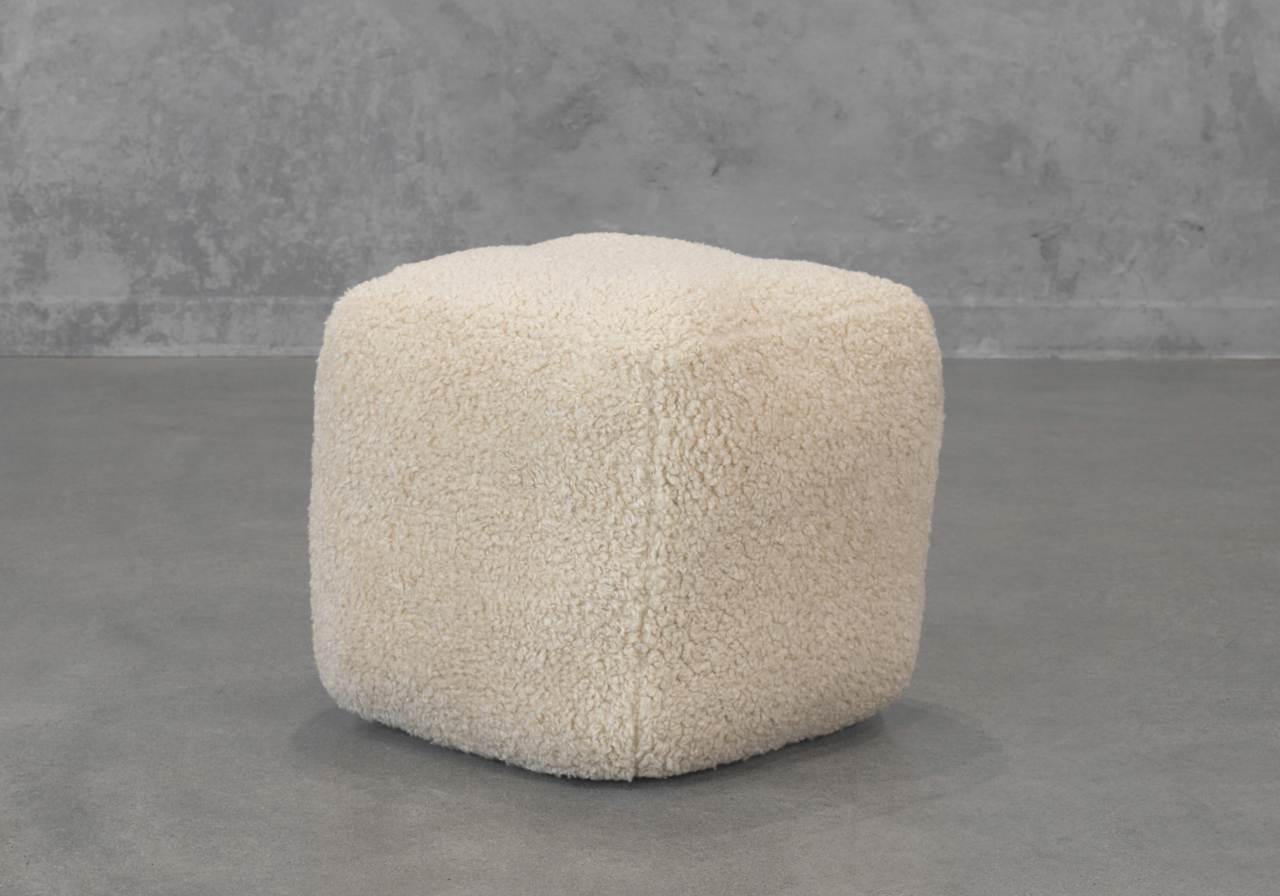 Bear Pouf in Natural - Angle