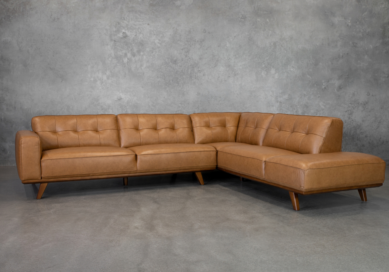 Dalkin Saddle Leather Sectional - Angle - RF