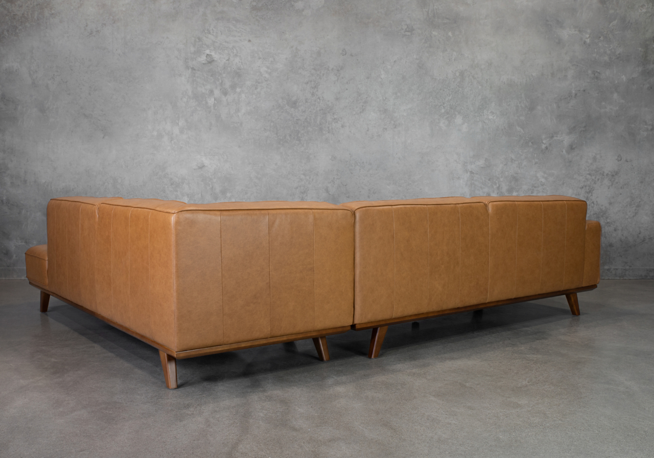 Dalkin Saddle Leather Sectional - Back - RF