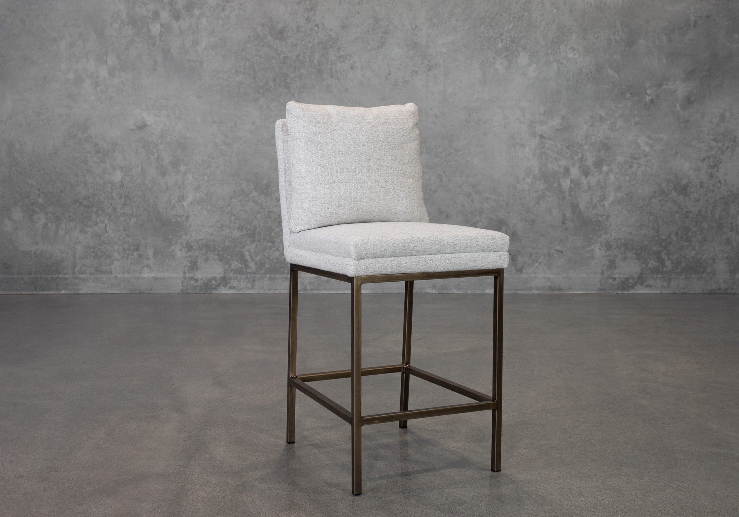 Harlow A391 Wheat Fabric Counter Stool - Angle