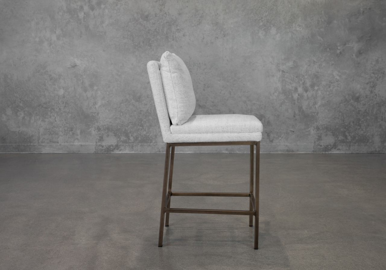 Harlow A391 Wheat Fabric Counter Stool - Side
