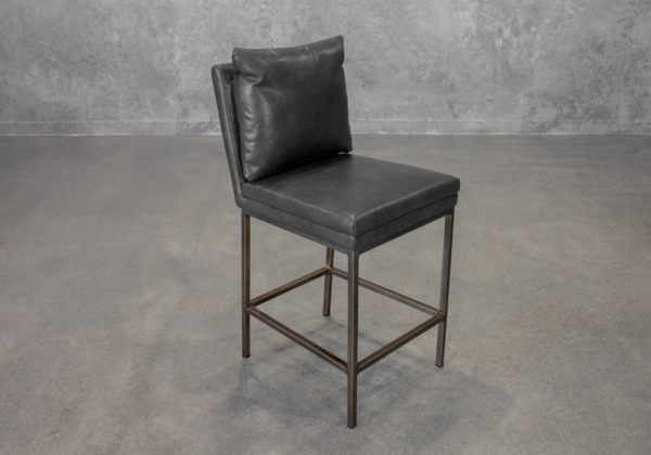 Harlow Slate Vinyl Counter Stool