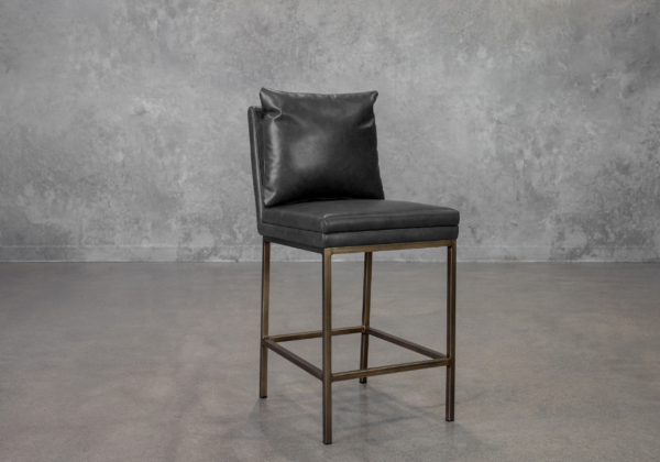 Harlow Slate Vinyl Counter Stool - Angle