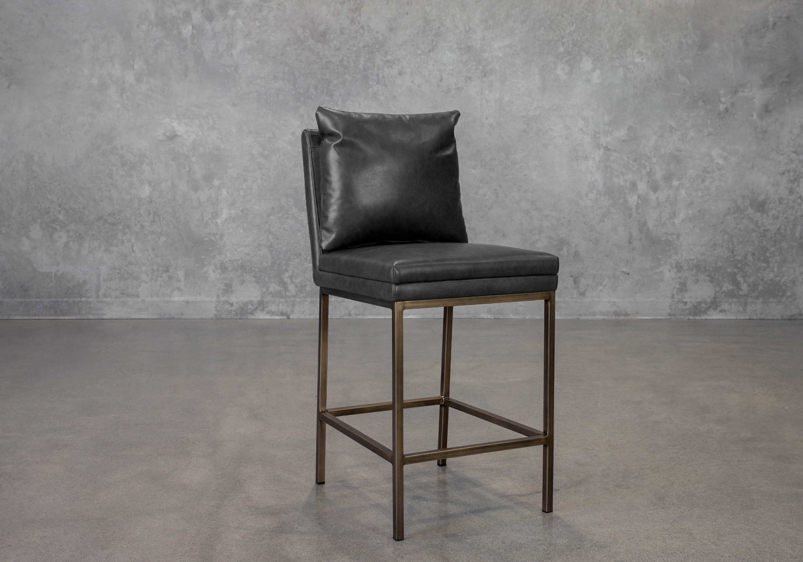 Harlow Slate Vinyl Counter Stool - Angle