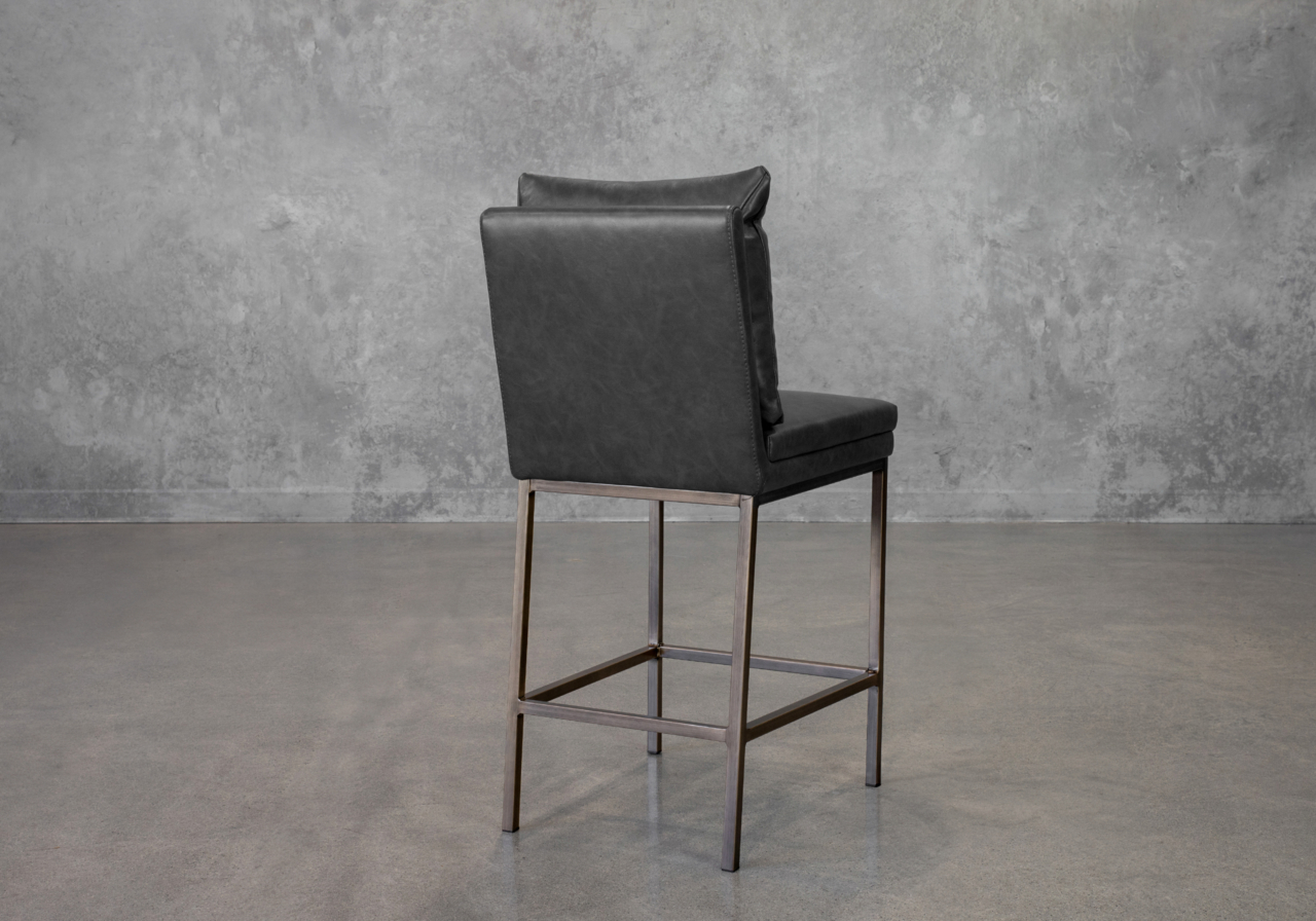 Harlow Slate Vinyl Counter Stool - Back