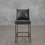 Harlow Slate Vinyl Counter Stool - Front