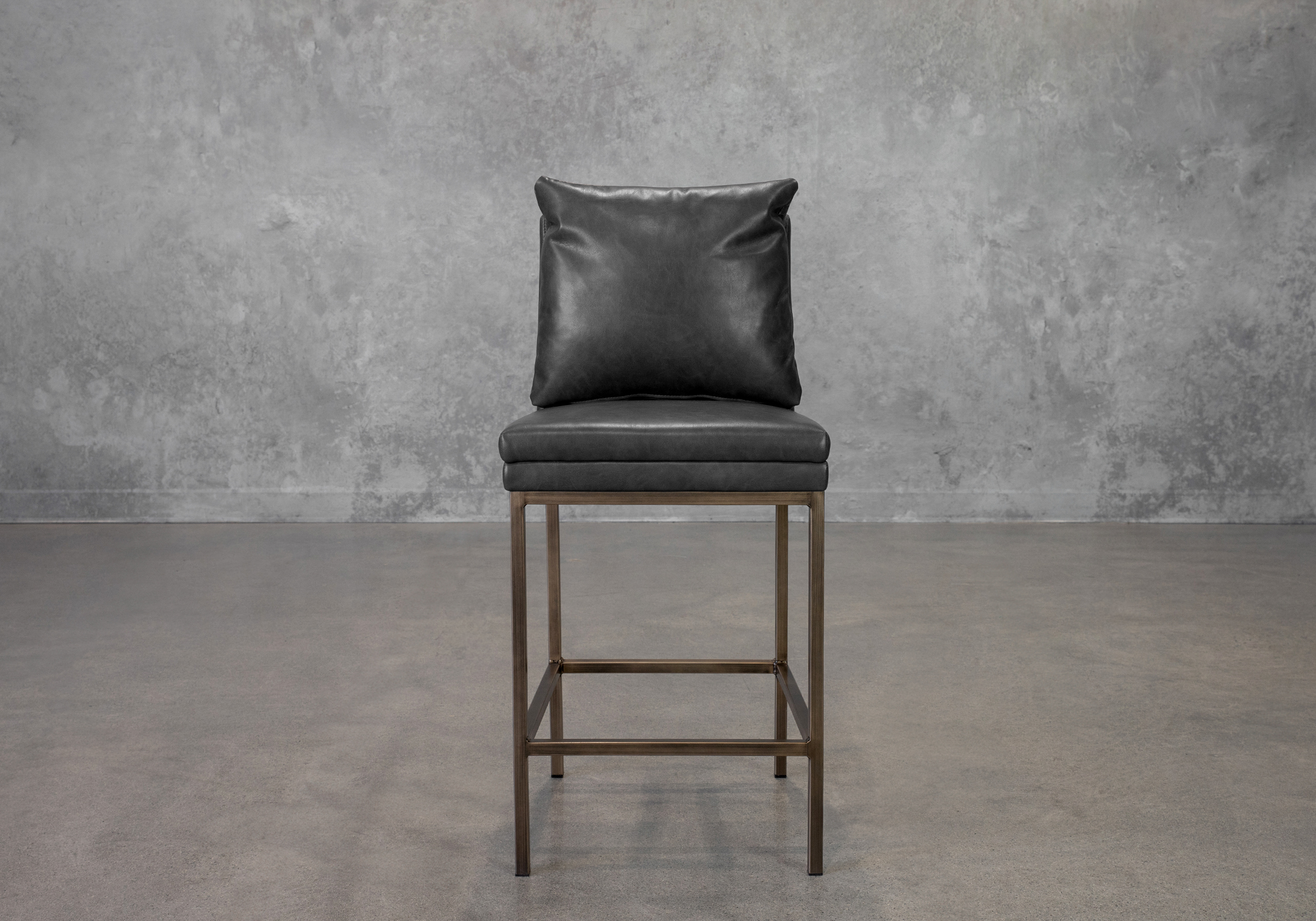 Harlow Slate Vinyl Counter Stool - Front