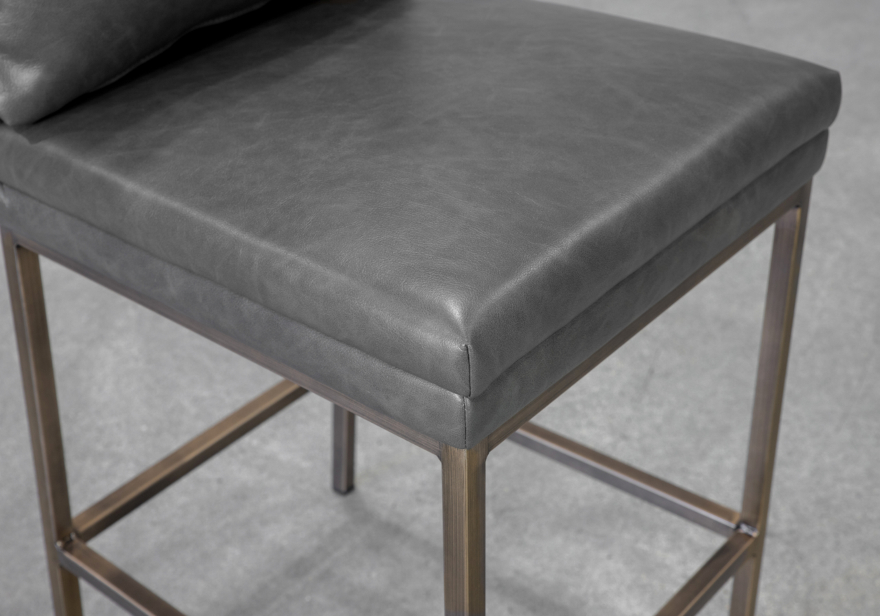 Harlow Slate Vinyl Counter Stool - Seat