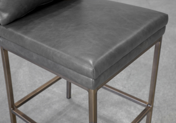 Harlow Slate Vinyl Counter Stool - Seat