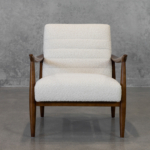 Trevor Sand Fabric Accent Chair with Wood Frame
