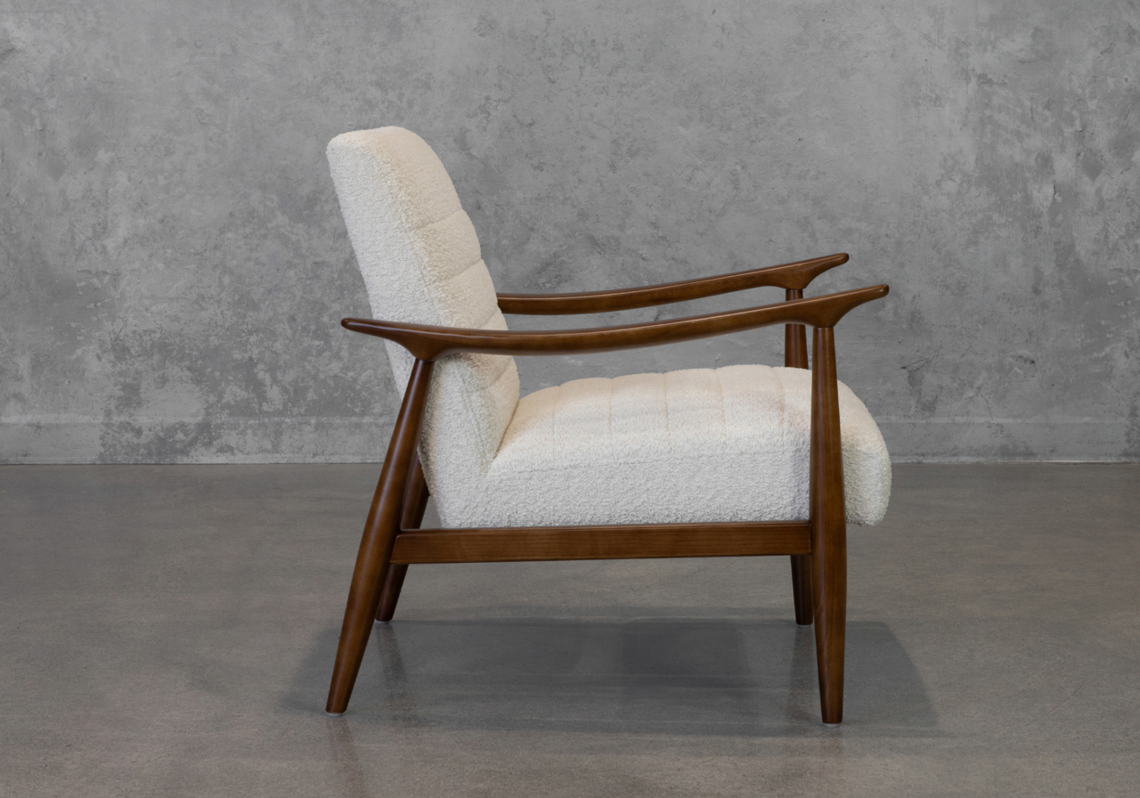 Trevor G810 Sand Fabric Accent Chair - Side