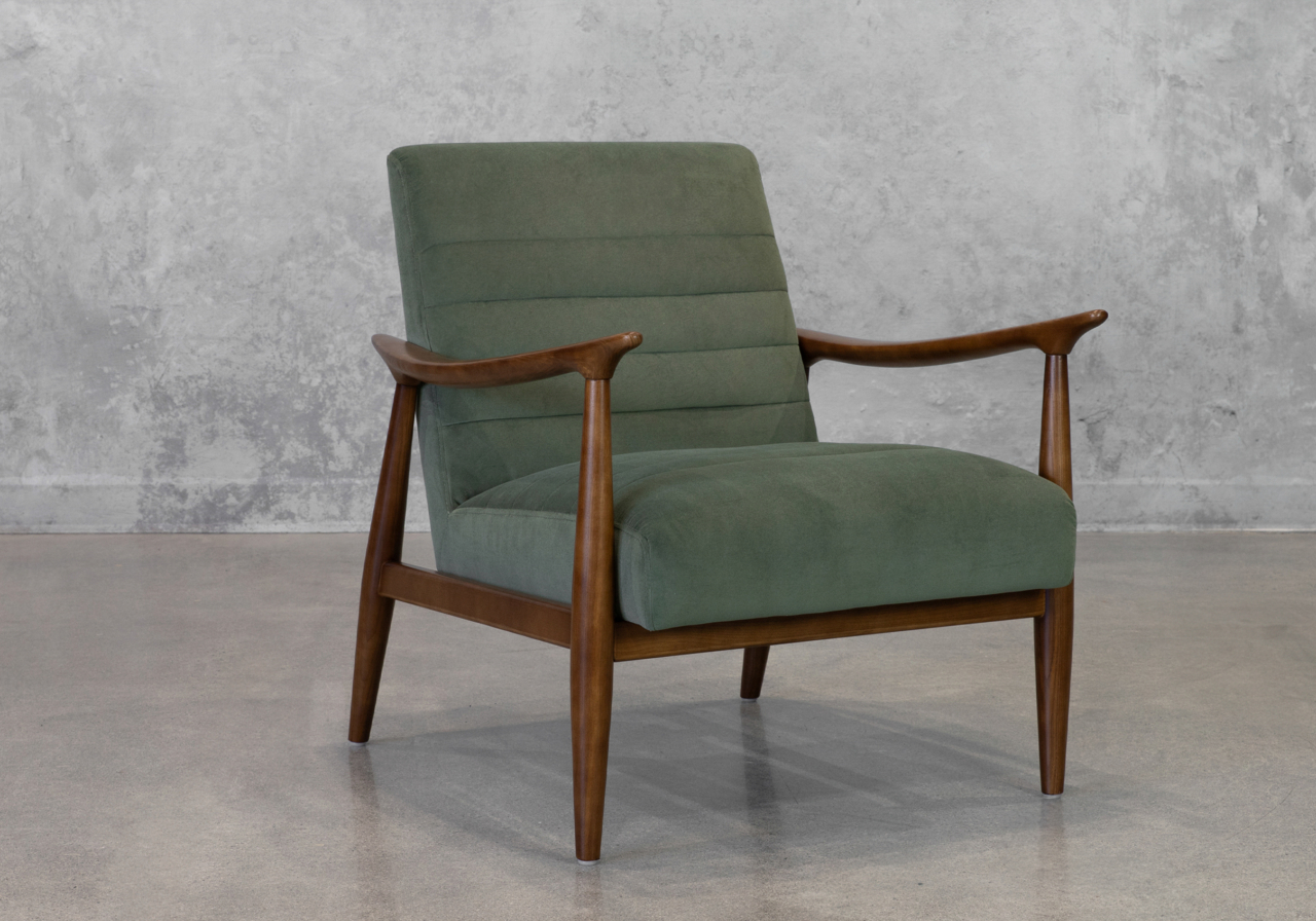 Trevor H270 Olive Fabric Accent Chair - Angle