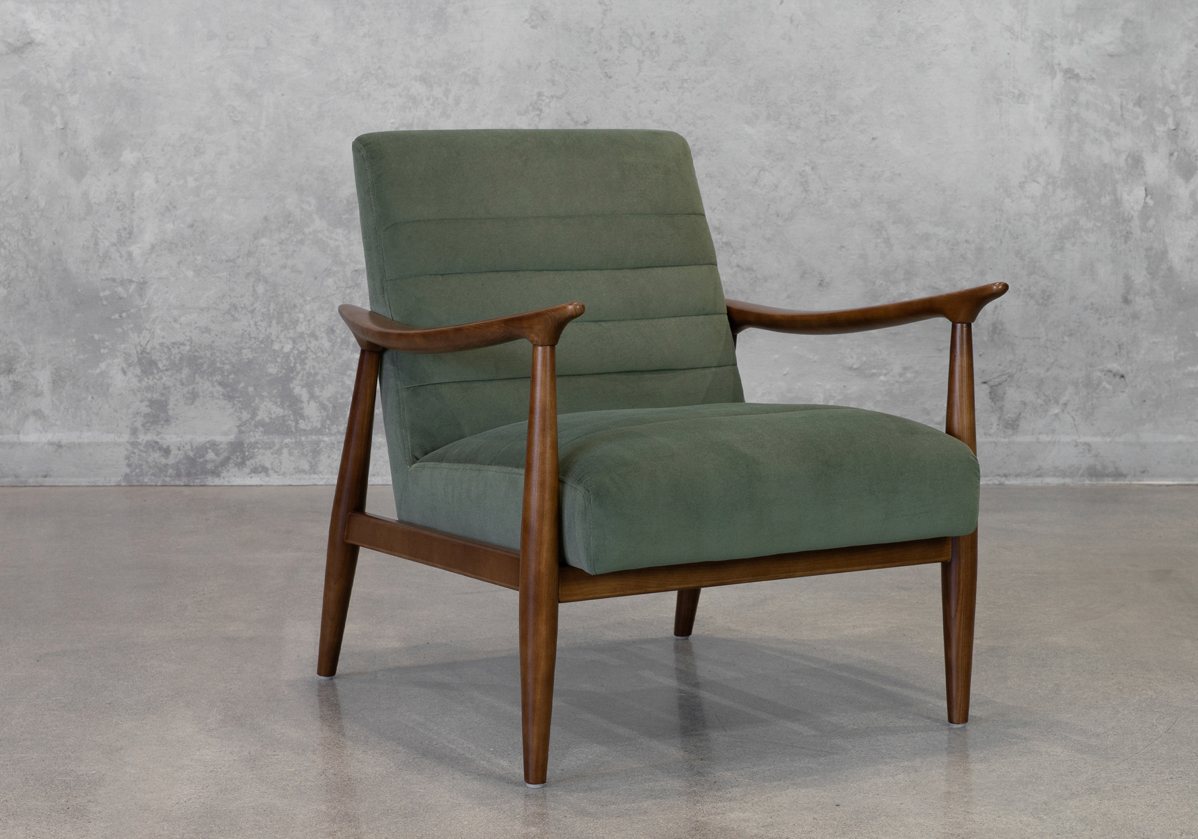 Trevor H270 Olive Fabric Accent Chair - Angle
