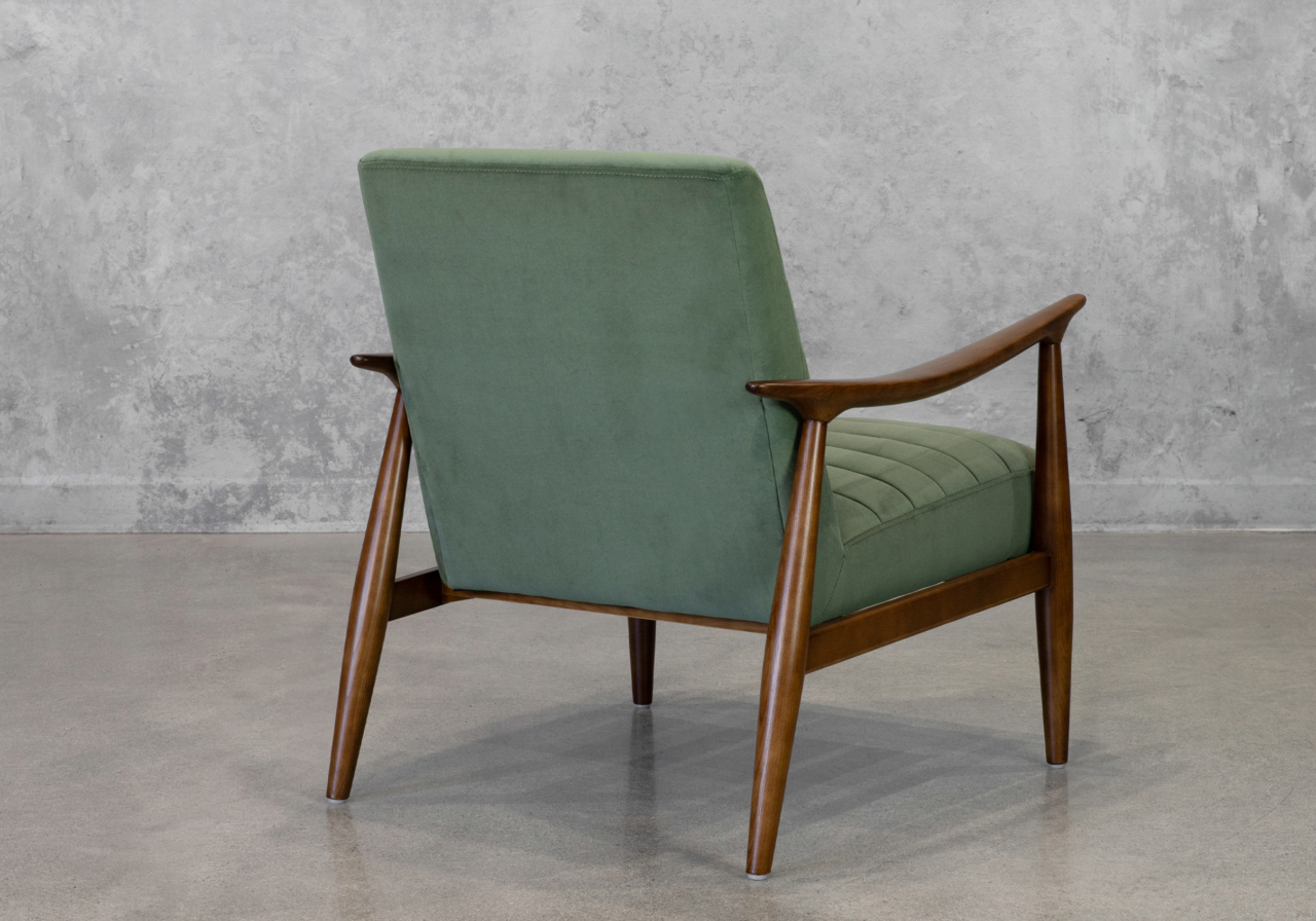 Trevor H270 Olive Fabric Accent Chair - Back