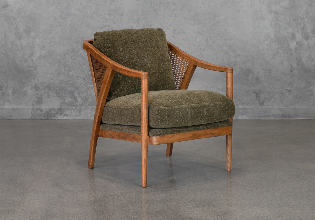 Fleur P267 Green Accent Chair - Angle
