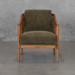 Fleur Green Fabric Accent Chair