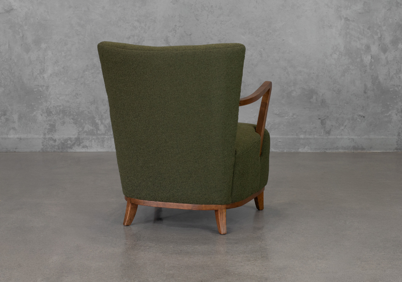 Hilda Green Fabric Accent Chair - Back