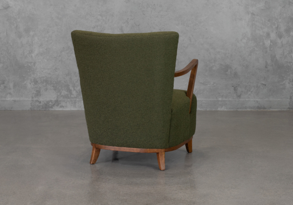 Hilda Green Fabric Accent Chair - Back