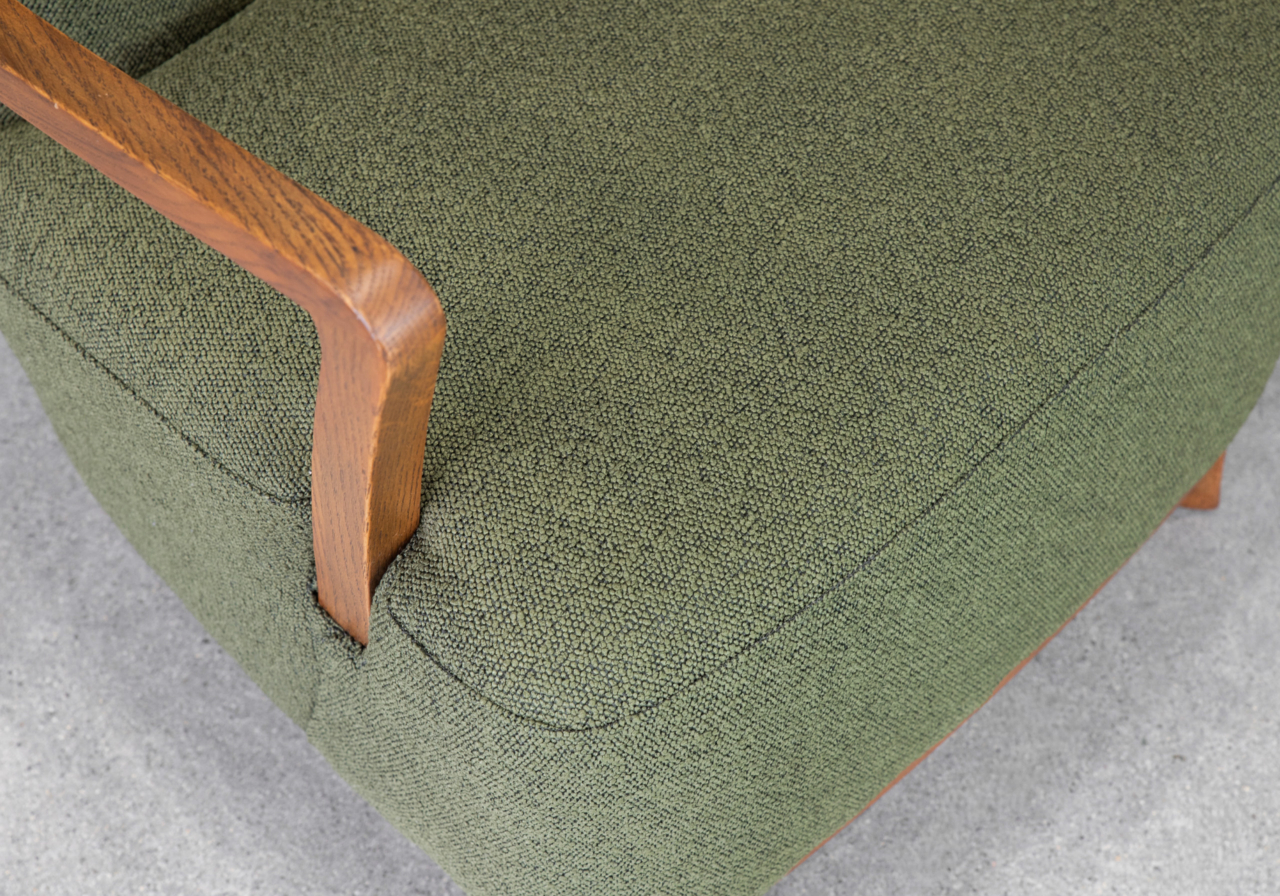 Hilda Green Fabric Accent Chair - Details