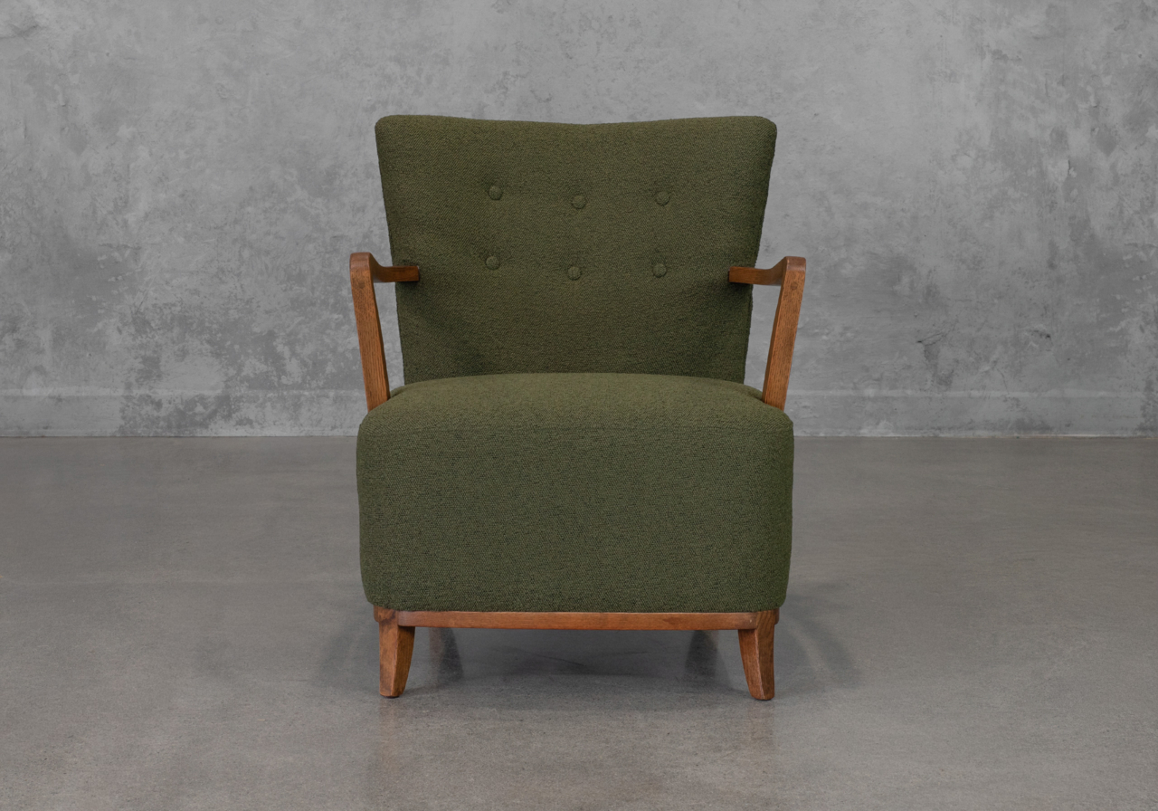 Hilda Green Fabric Accent Chair - Front Hilda Green Fabric Accent Chair - Front