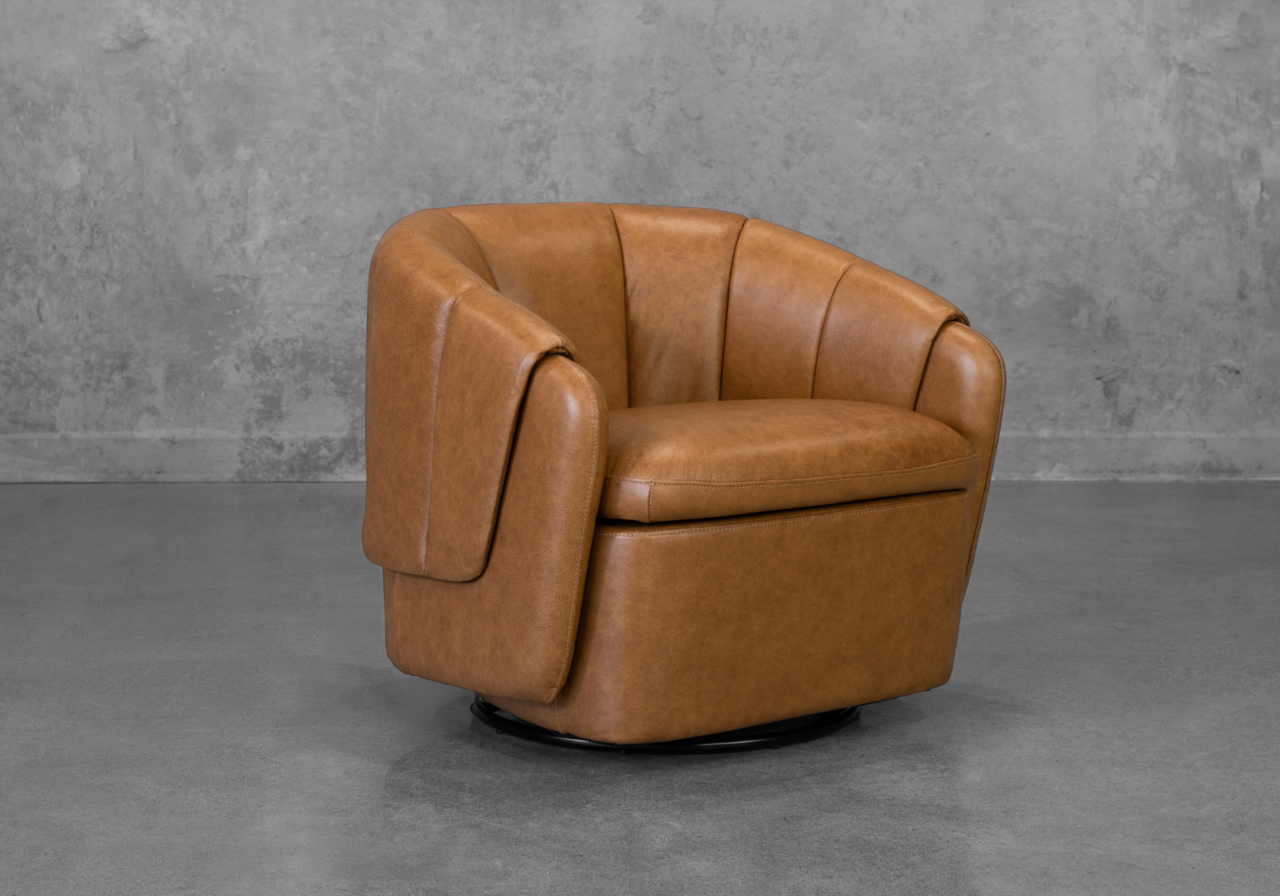 Mosa Saddle Leather Accent Chair - Angle