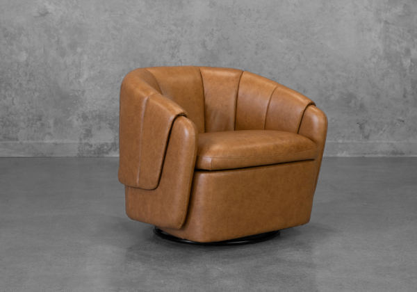 Mosa Saddle Leather Accent Chair - Angle