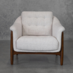Peggy Fabric Accent Chair in Wheat
