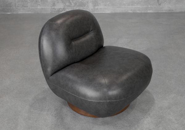 Petrie Black Leather Accent Chair