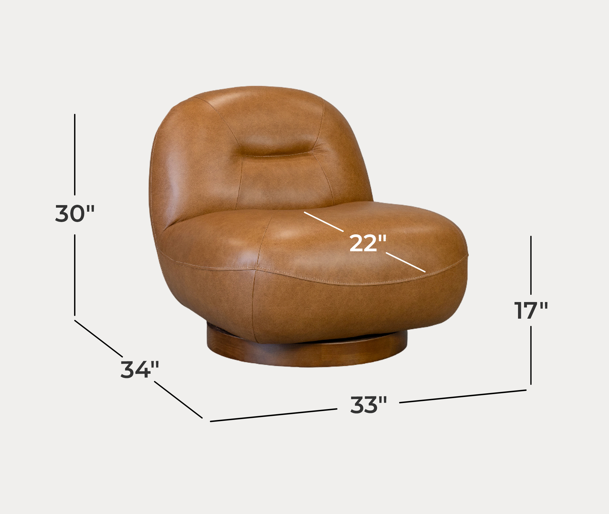 Petrie Saddle Chair - Dimensions
