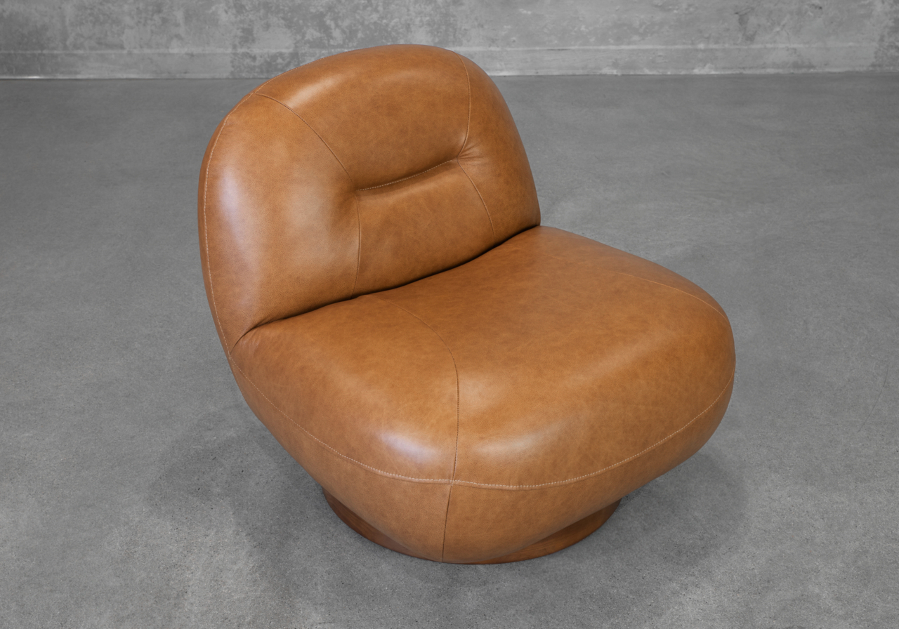 Petrie Saddle Leather Swivel Chair