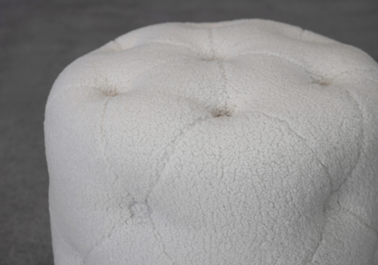 Wayne Cream Ottoman - Close Up