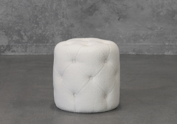 Wayne Cream Ottoman - Front