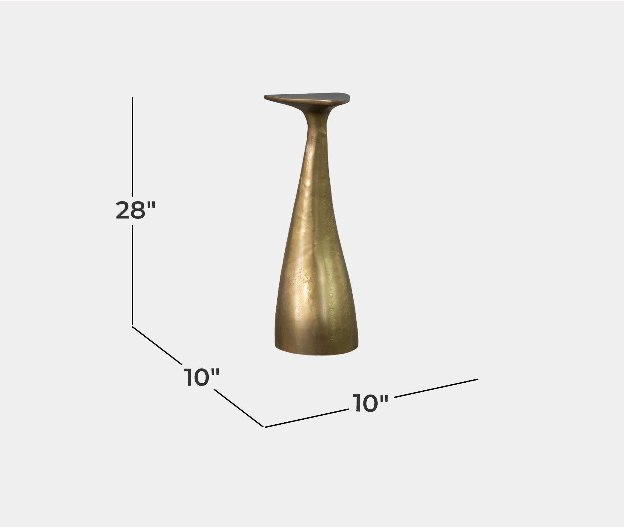 Dario Brass End Table - Dimensions