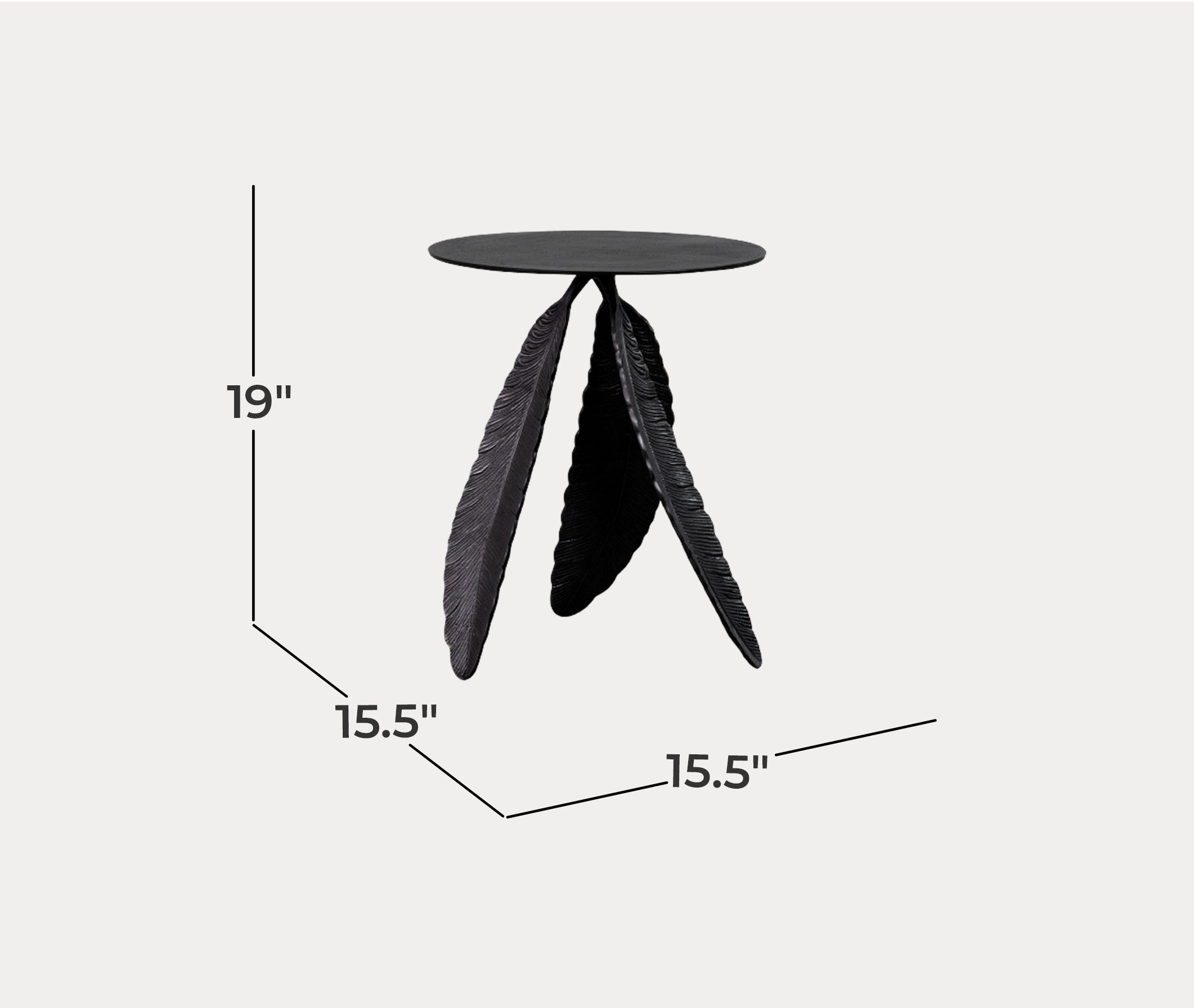 Feather End Table - Dimensions