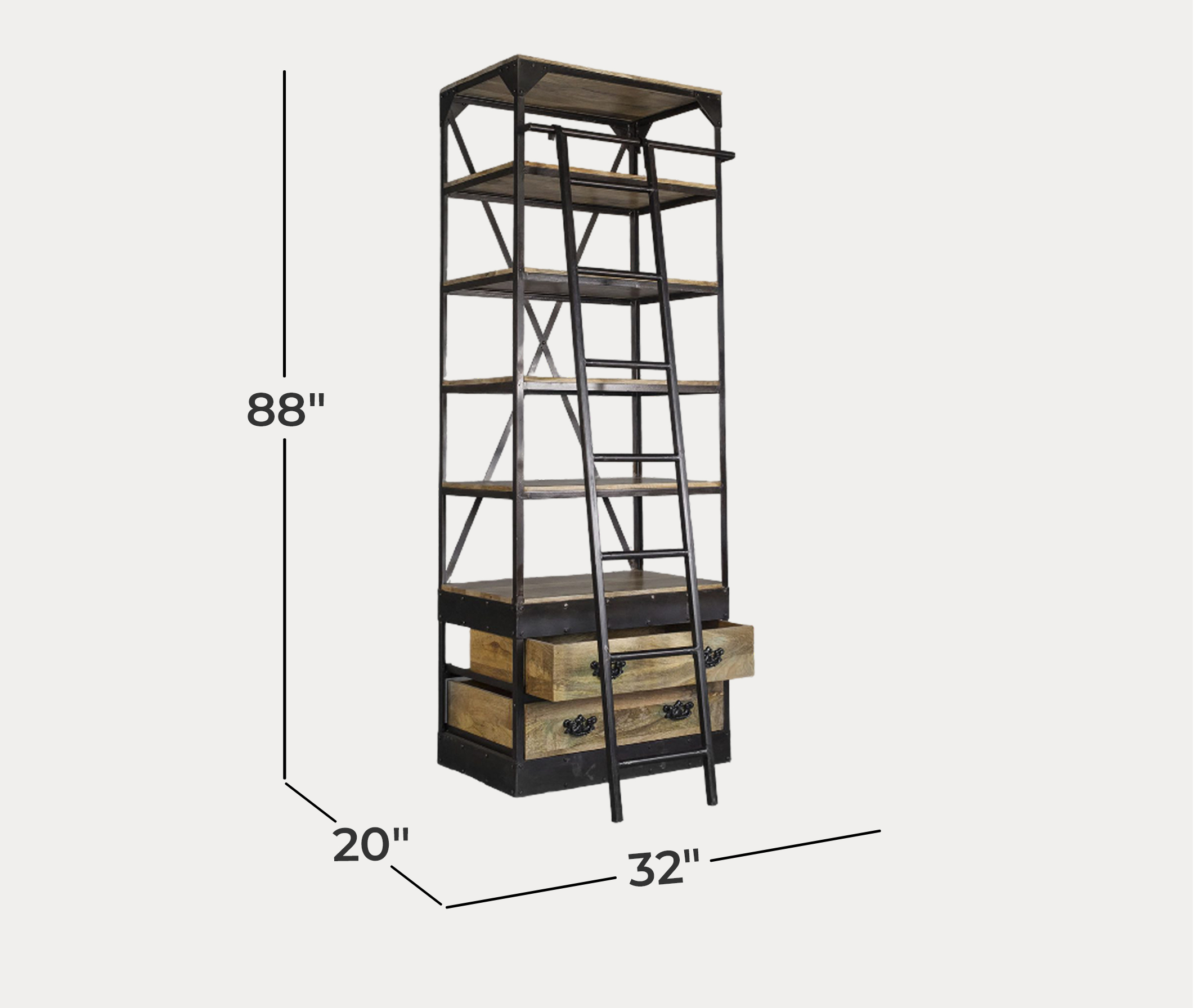 Library Small Bookcase - Dimensions