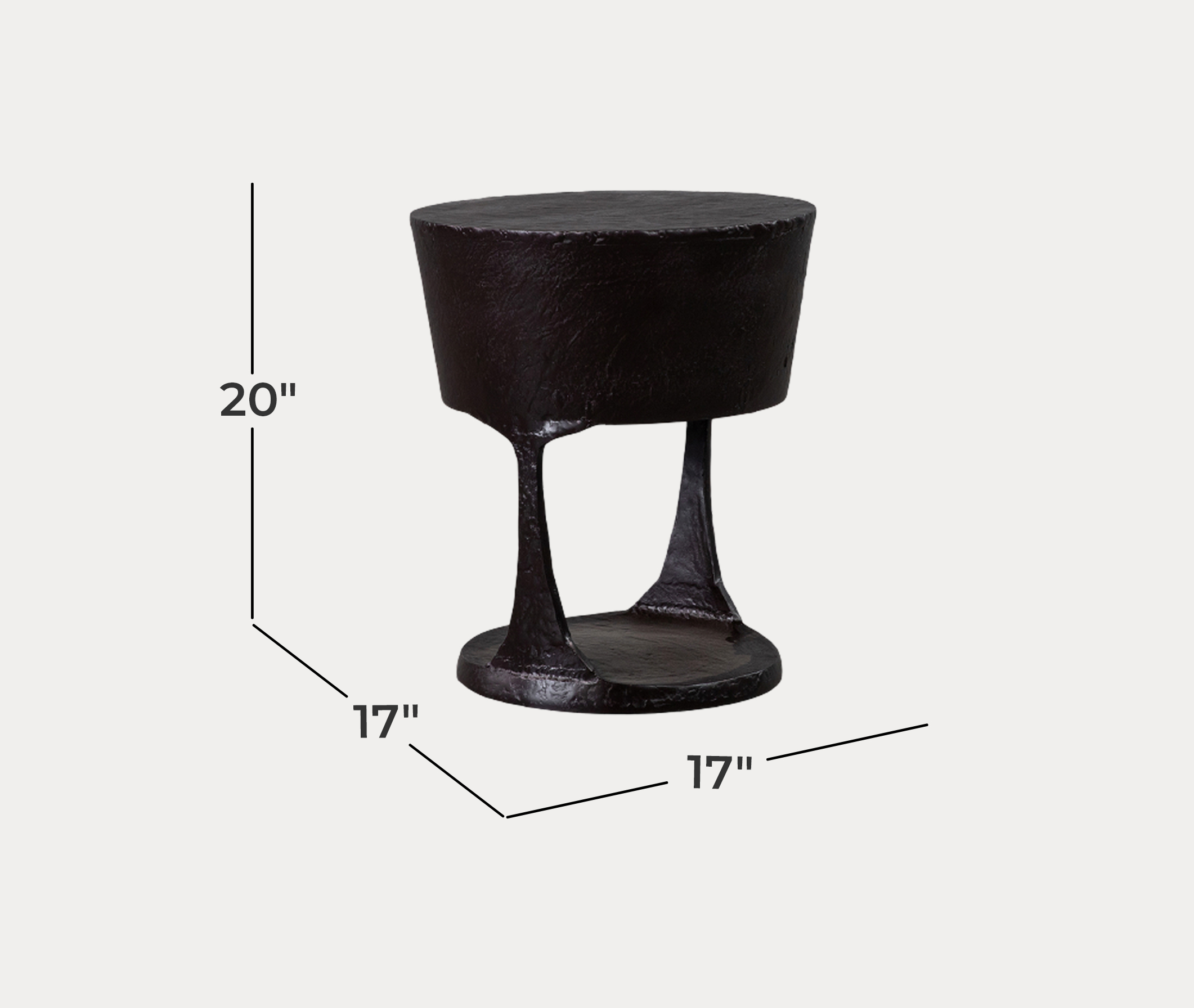 Valen End Table - Dimensions