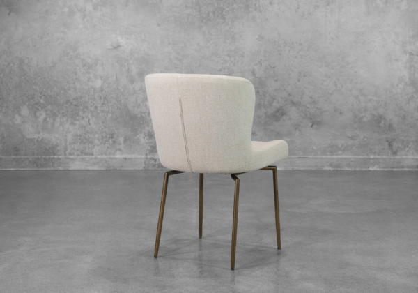 Glam Swivel Dining Chair in Beige - Back