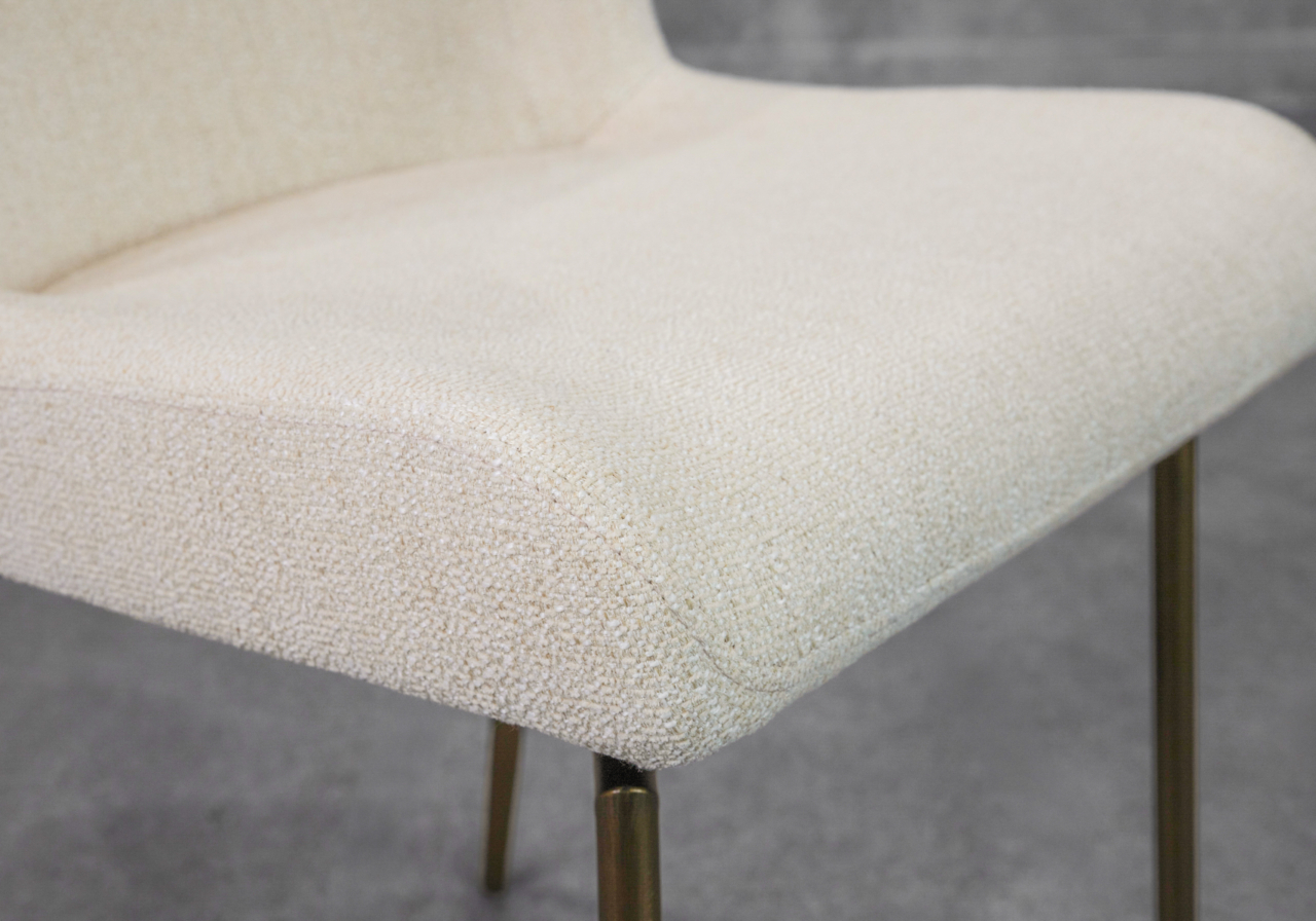 Glam Swivel Dining Chair in Beige - Close Up