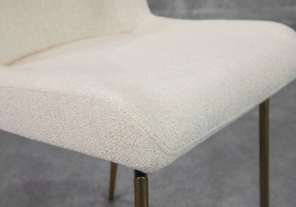 Glam Swivel Dining Chair in Beige - Close Up
