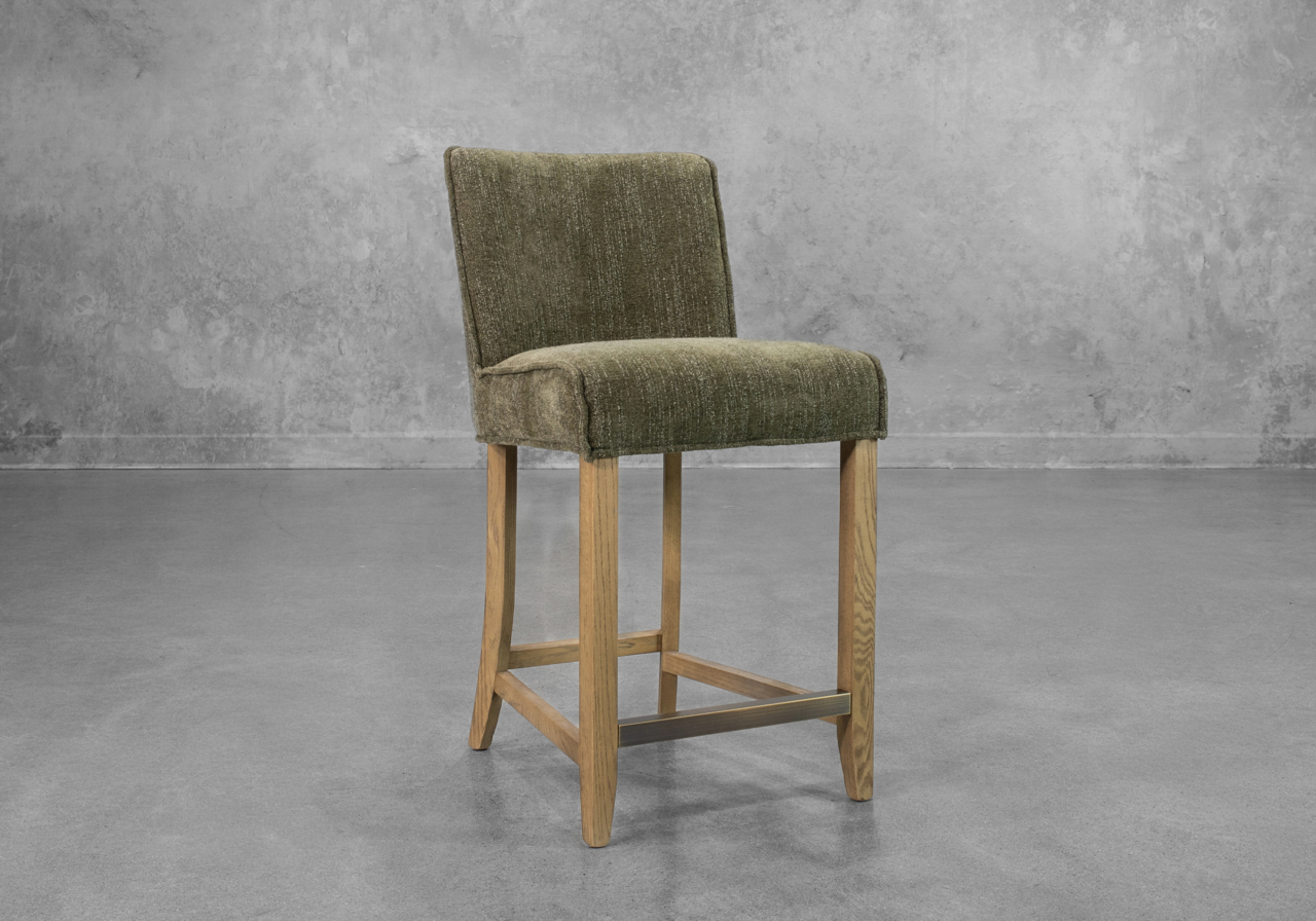 Jonny Counter Stool in Green - Angle