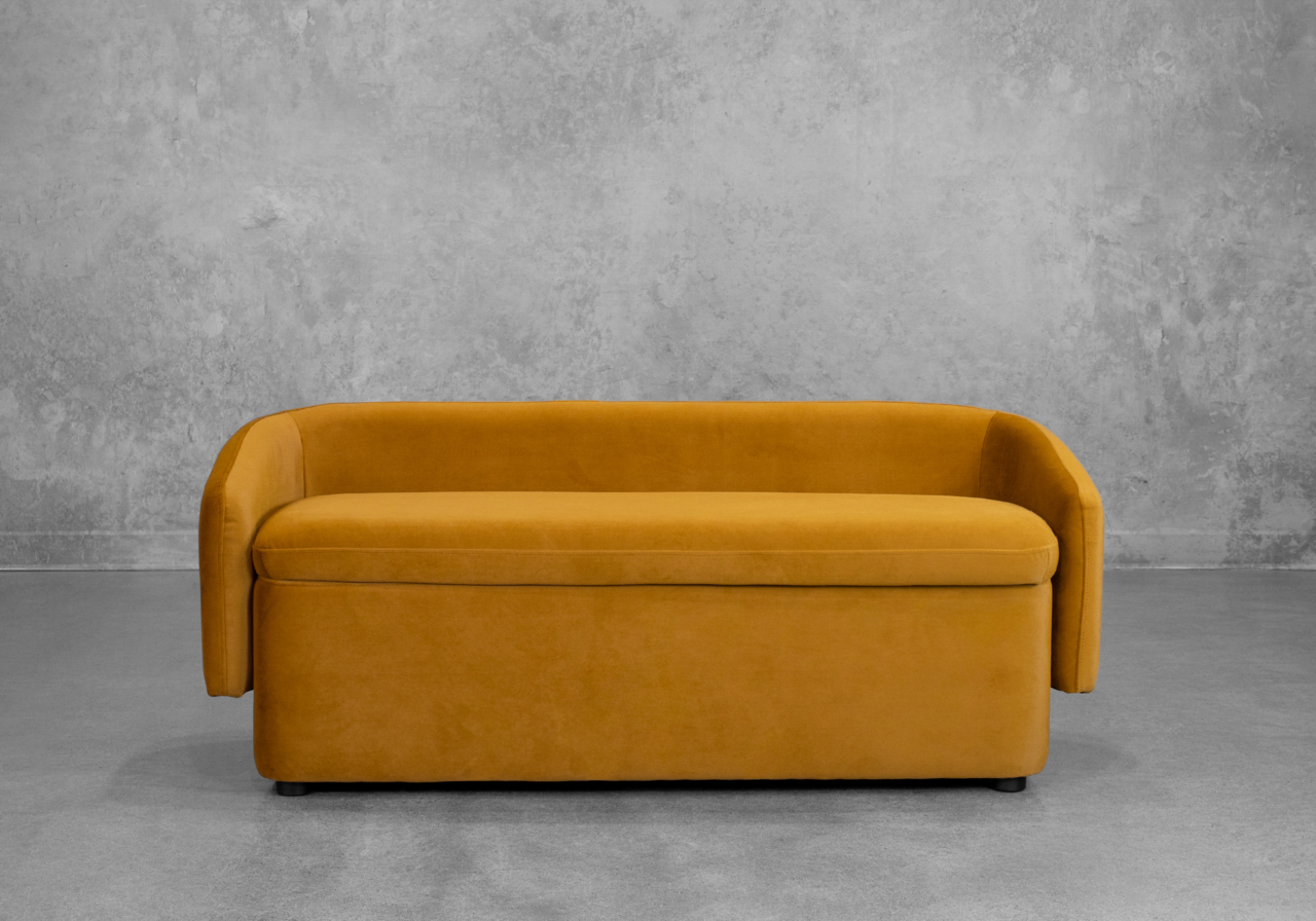 July Storage Bench in Mustard - Front July Storage Bench in Mustard - Front